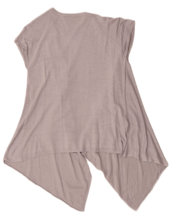 Zara Mujer Cárdigan Abierto Asimétrico Top UK 10 Small Gris
