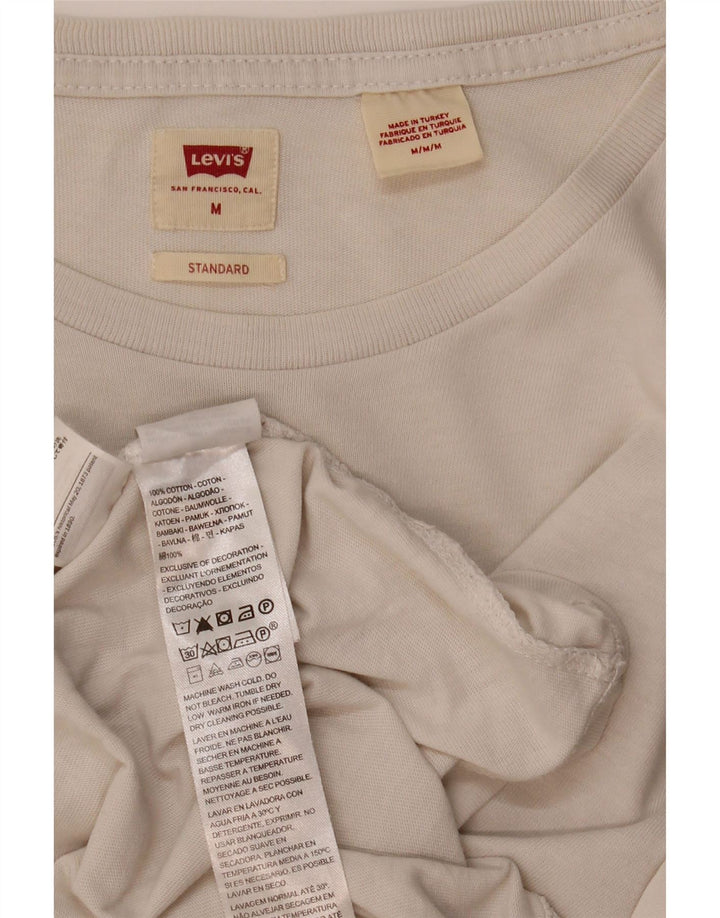 Levi's Camiseta de corte estándar para hombre de algodón blanco roto medio