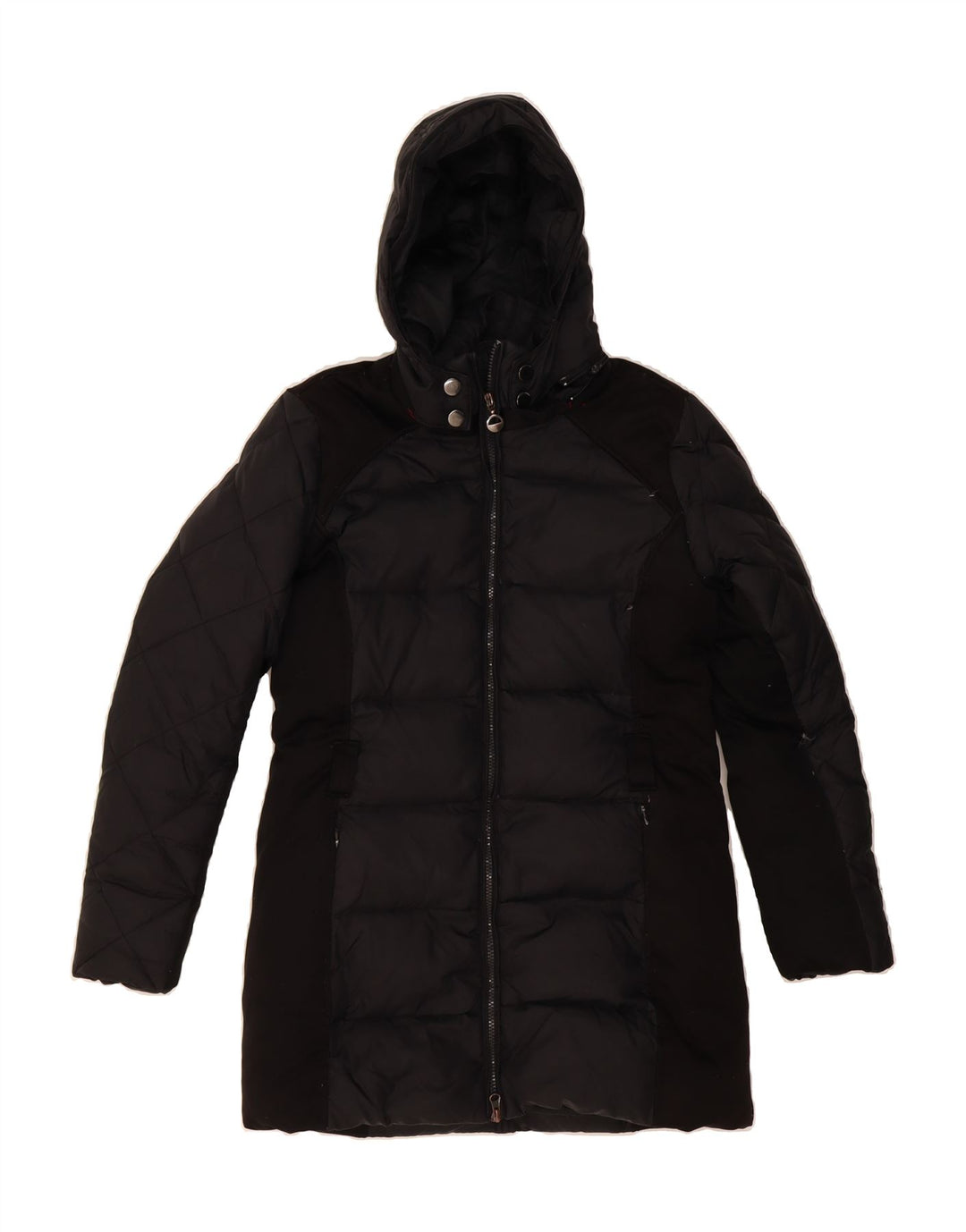 ELLESSE Womens Hooded Padded Coat UK 14 Large Black Vintage Ellesse and Second-Hand Ellesse from Messina Hembry 