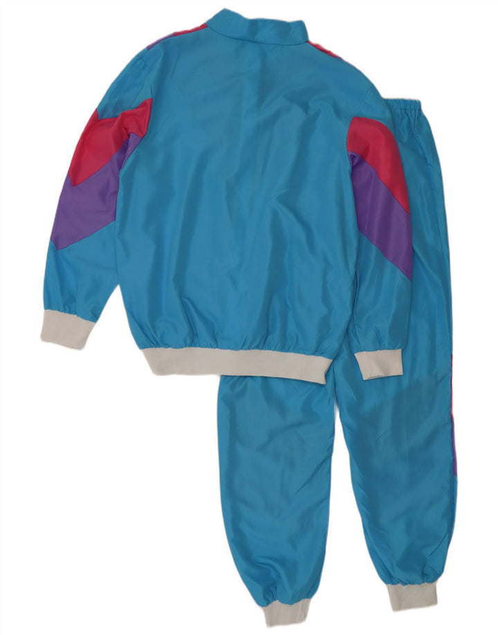 Chándal completo vintage para hombre Poliéster con bloques de color azul grande