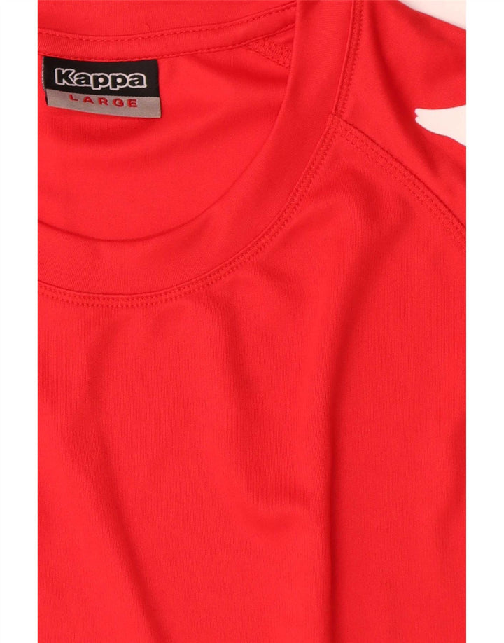 Kappa - Camiseta gráfica para hombre, talla grande, poliéster rojo