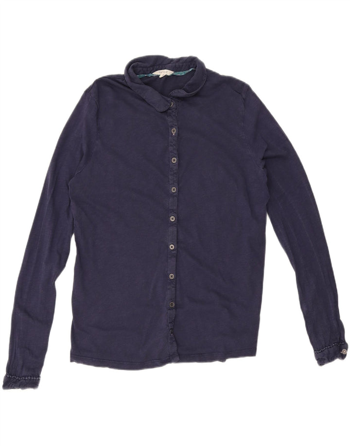 Camisa de mujer White Stuff UK 42 Algodón azul marino mediano