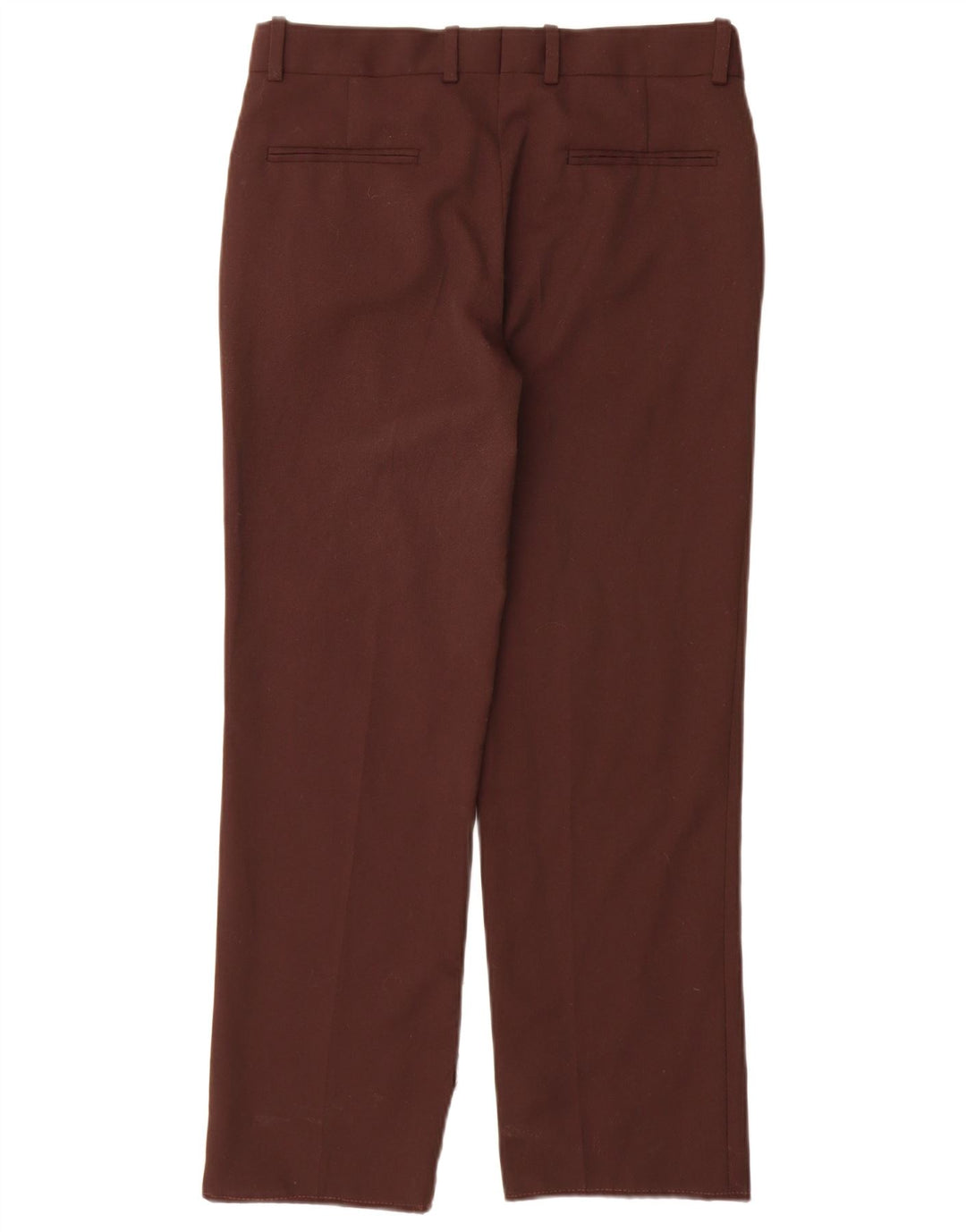 Zara Mujer Pantalón Chino Recto Pequeño W26 L28 Marrón Poliéster