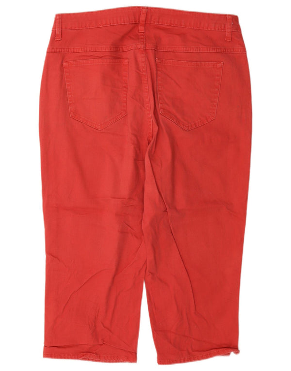Lee Womens Riders Capri Pantalones US 14 XL W34 L19 Algodón Rojo