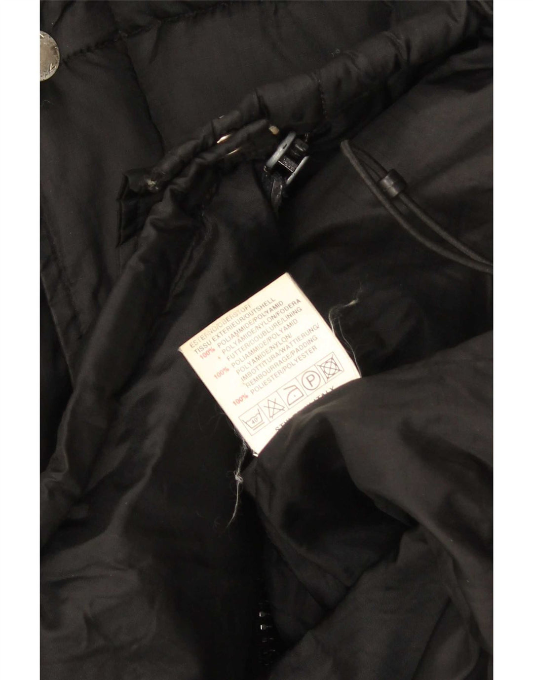 Energie Chaqueta acolchada con capucha y gráfico para hombre UK 38 Medium Black Nylon
