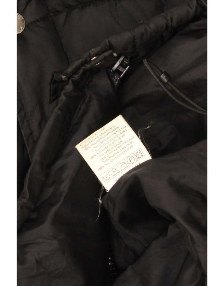 Energie Chaqueta acolchada con capucha y gráfico para hombre UK 38 Medium Black Nylon