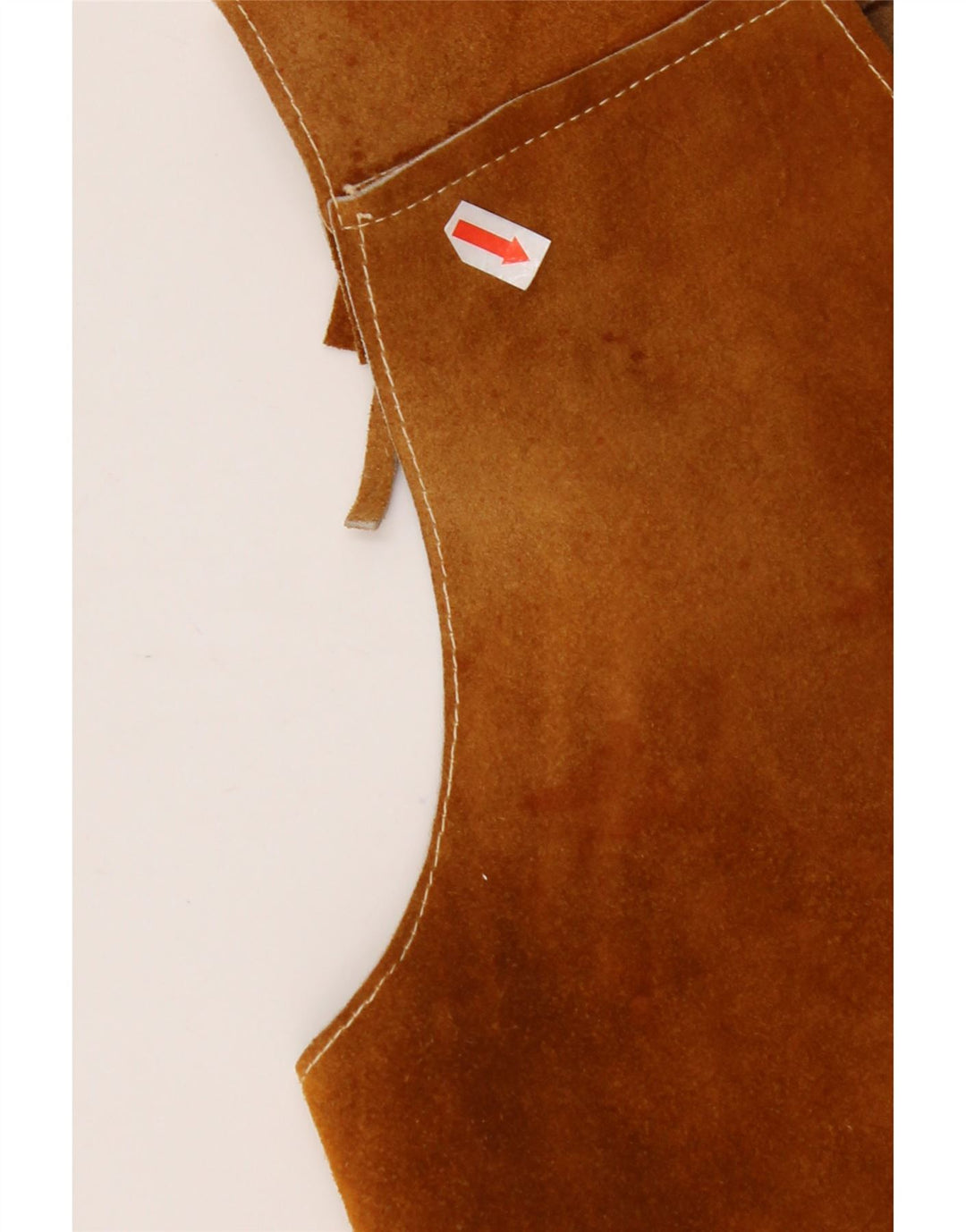 VINTAGE Chaleco de ante para mujer Reino Unido 10 Pequeño Marrón