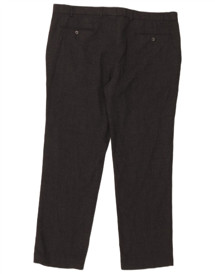 Marks & Spencer Pantalón de traje recto a medida para hombre W40 L31 Lana gris