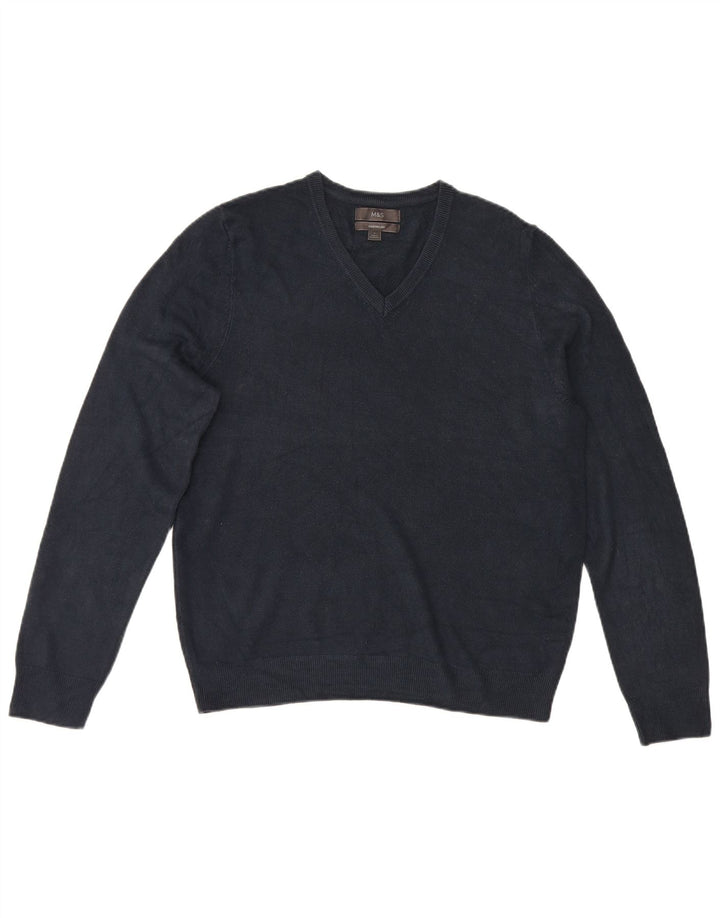 Marks & Spencer Suéter con Cuello en V para Hombre Grande Acrílico Azul Marino