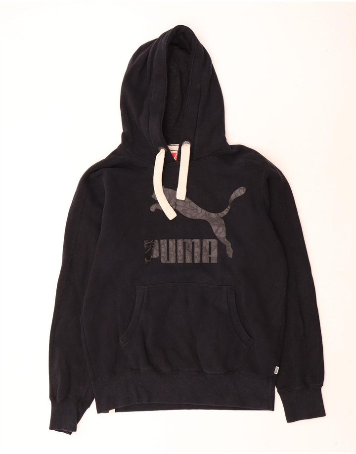 Puma Hombre Sudadera Con Capucha Gráfica Jersey De Algodón Negro Mediano