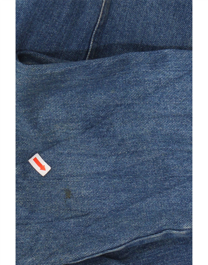 VINTAGE Mujer Denim 1 Botón Blazer Chaqueta Reino Unido 16 Azul Grande