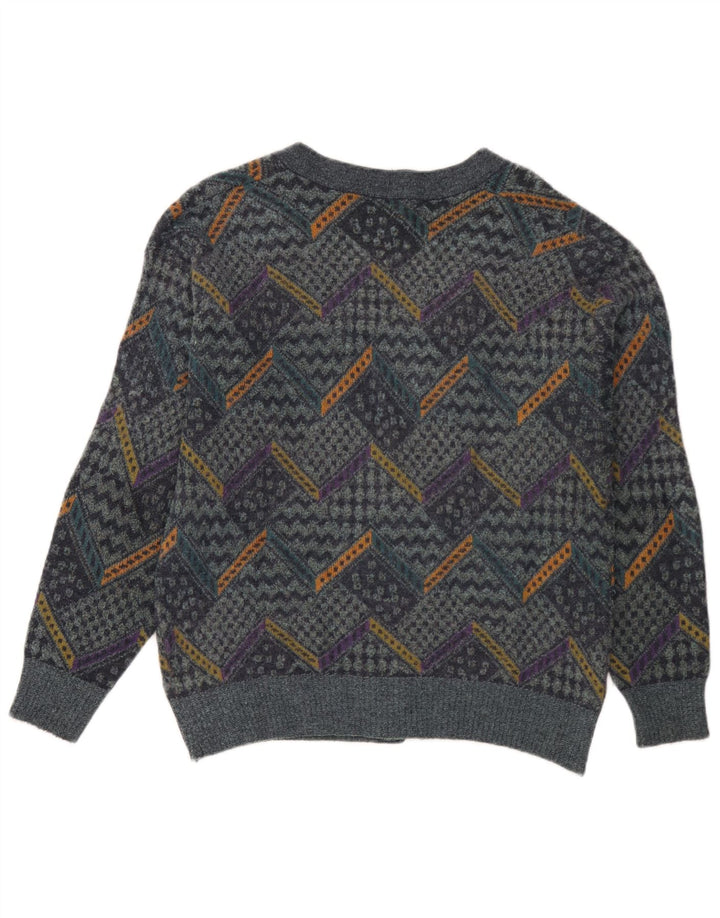 Breidhof - Cárdigan para hombre, color azul medio, patchwork
