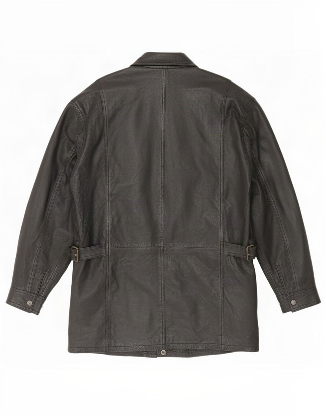 Chaqueta de cuero vintage para hombre Reino Unido 42 XL Negro