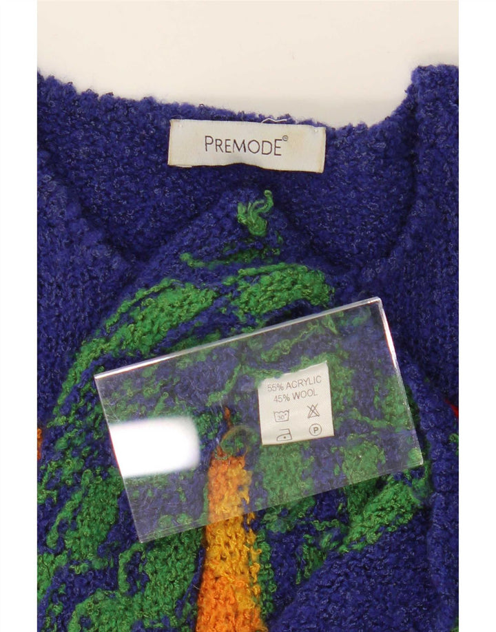 Premode Suéter de cuello redondo para mujer UK 44 Azul medio Novedad