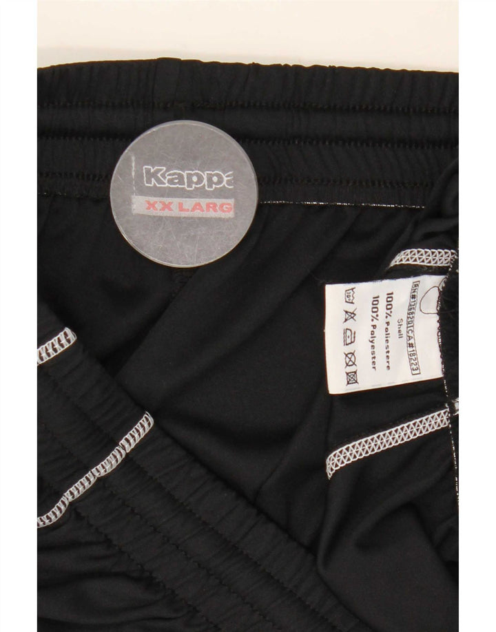 Kappa Pantalones cortos deportivos gráficos para hombre 2XL Poliéster negro
