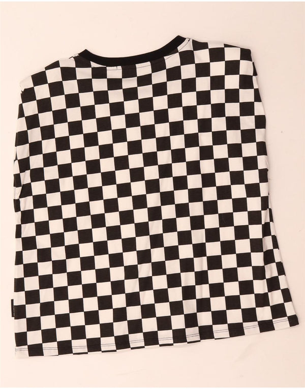 Karl Lagerfeld Top sin mangas para mujer UK 40 XL Algodón geométrico negro