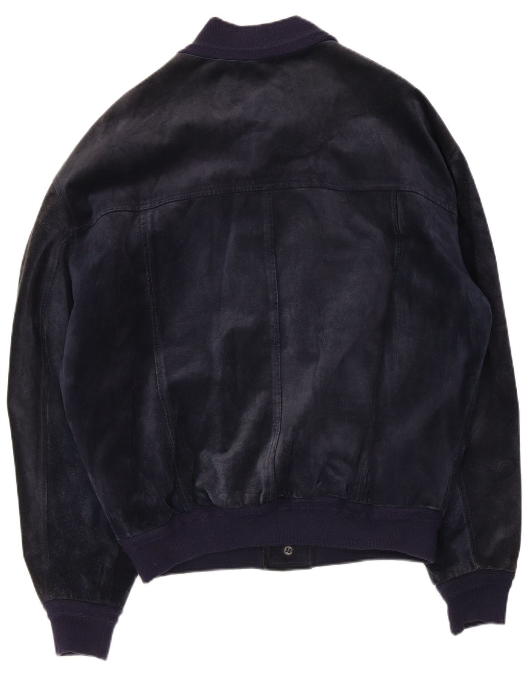 Bayside Chaqueta bomber de ante para hombre Reino Unido 40 Grande Cuero azul marino