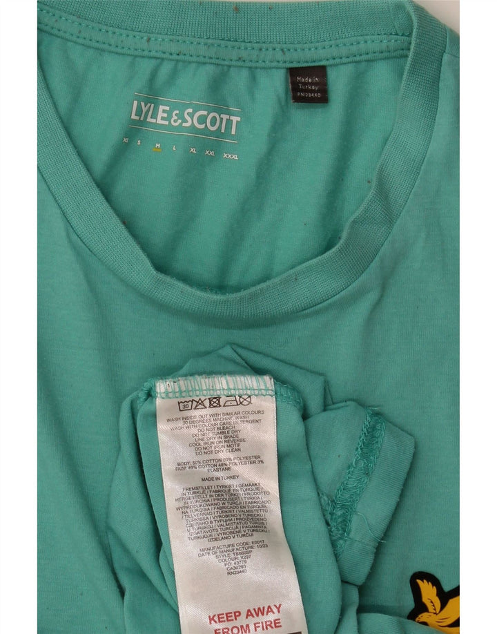 LYLE & SCOTT Camiseta para hombre Top Medium Turquesa Algodón