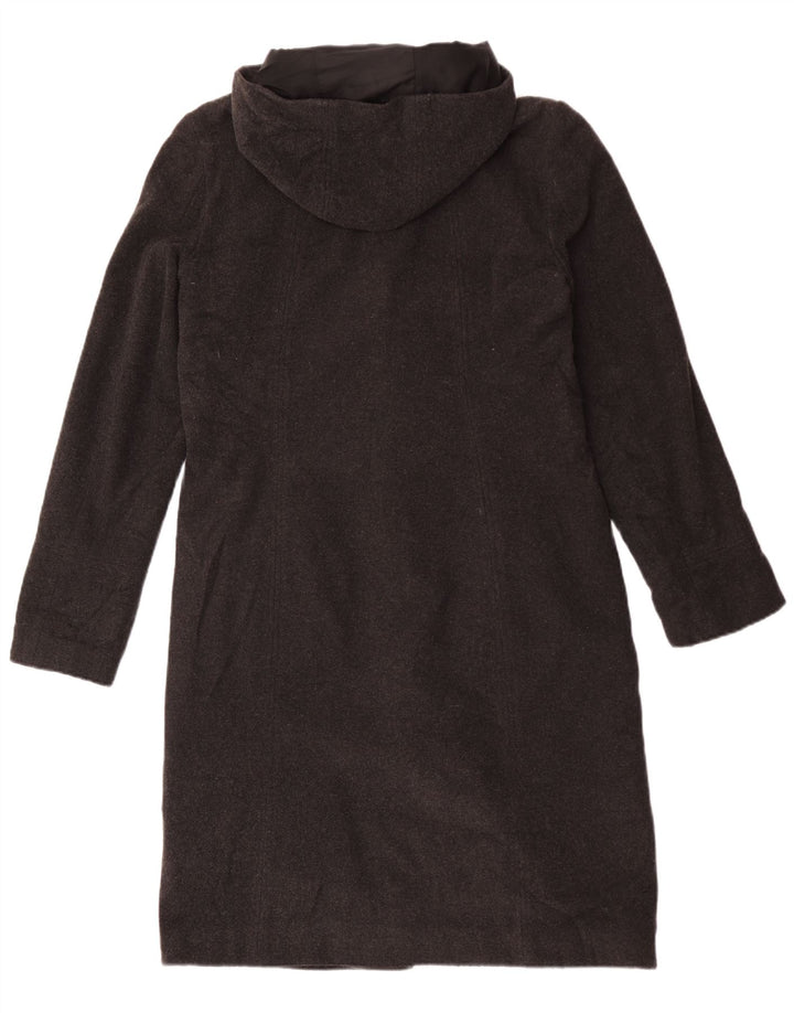 Topshop Abrigo con capucha para mujer UK 40 Lana moteada gris medio