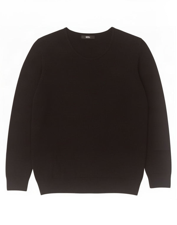 Marks & Spencer Suéter tipo jersey con cuello barco para mujer UK 46 Grande Acrílico negro