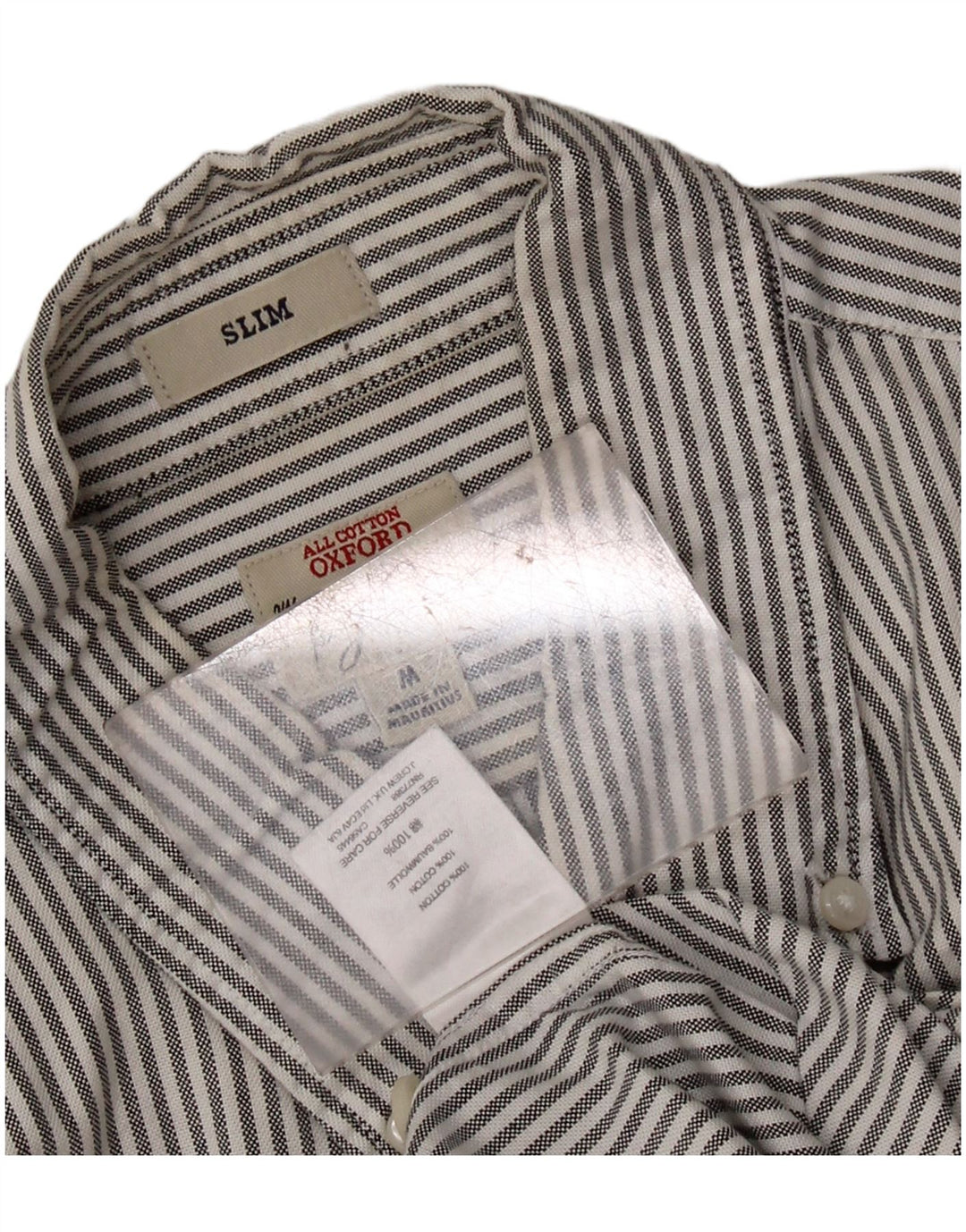 J. CREW Camisa Oxford Slim Fit para hombre de algodón a rayas gris medio