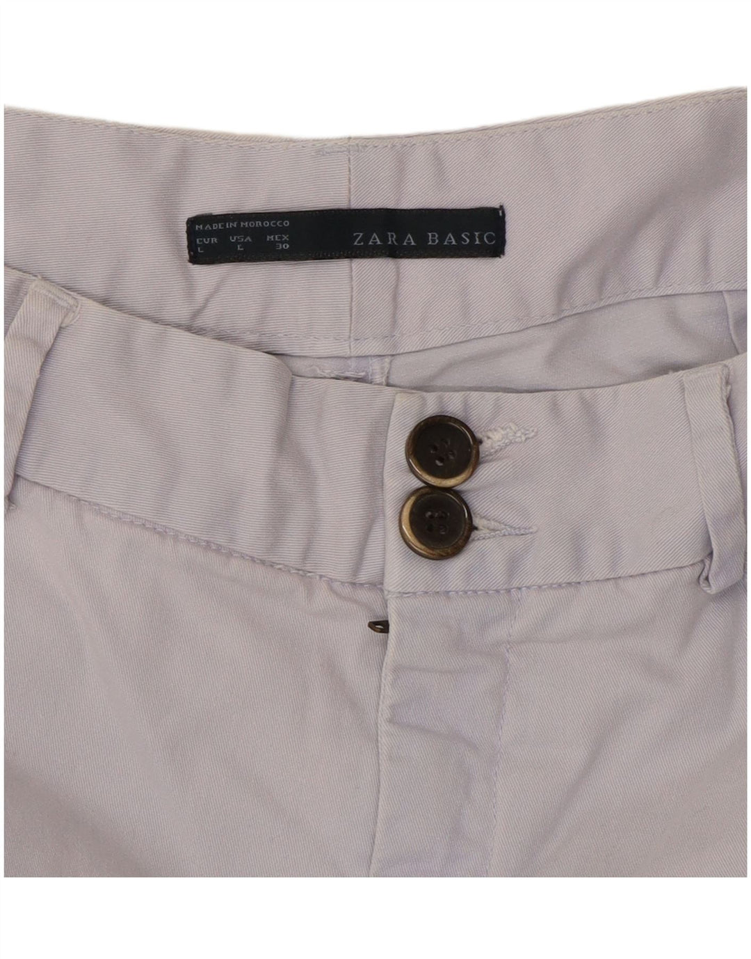 Zara Mujer Pantalones Cortos Chinos Grande W30 Azul