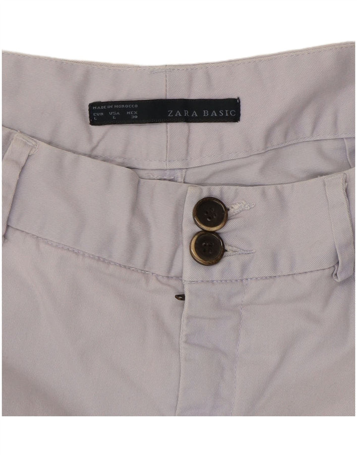 Zara Mujer Pantalones Cortos Chinos Grande W30 Azul