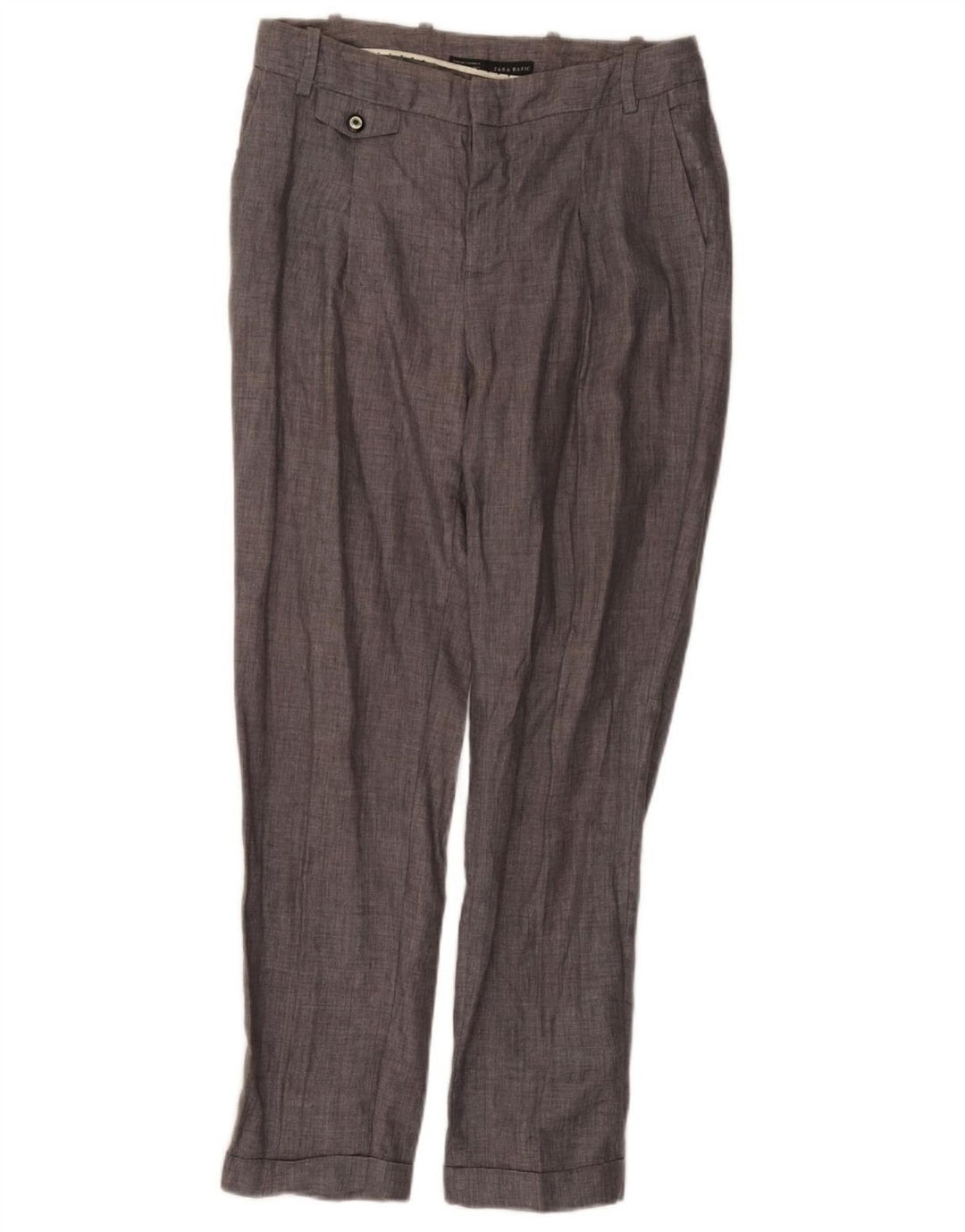 Zara Mujer Pantalón Chino Recto Mediano W28 L27 Gris