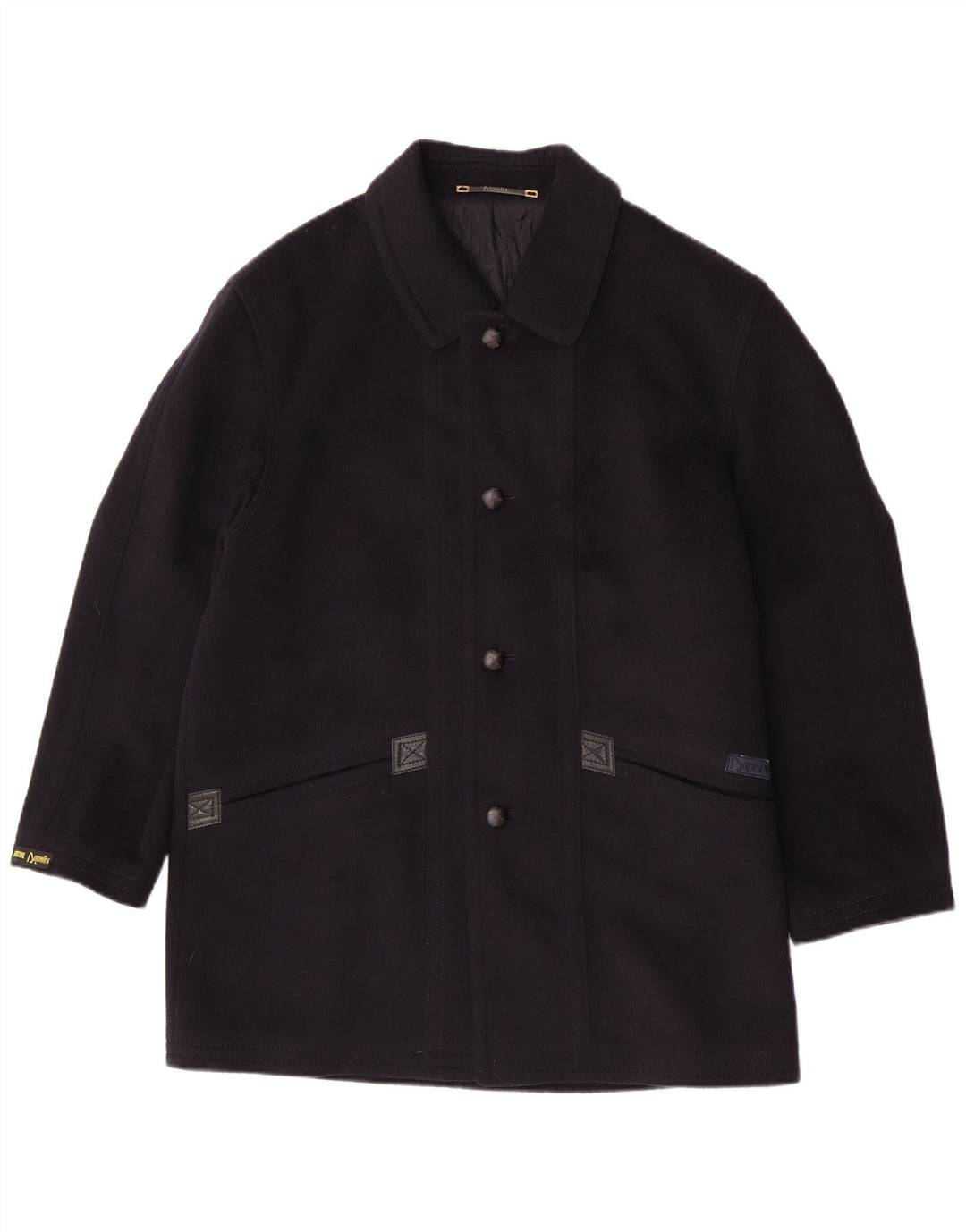 Rehbochloden Abrigo para hombre IT 46 Small Lana azul marino