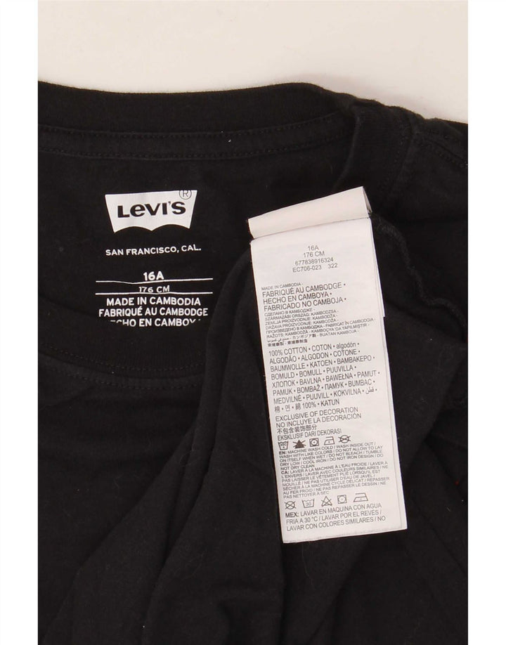 Levi's Camiseta Niño Manga Larga 15-16 Años Negro Algodón