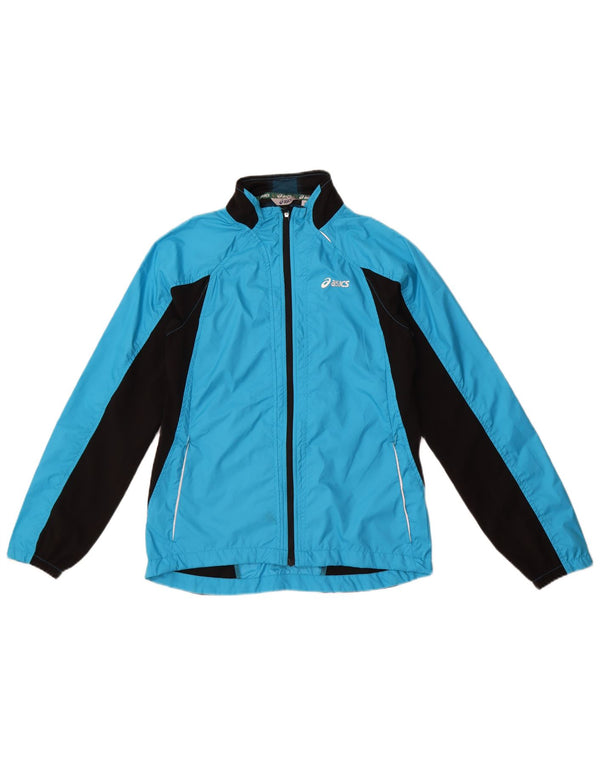 Asics Chaqueta de chándal para mujer UK 6 XS Azul Colorblock Poliéster