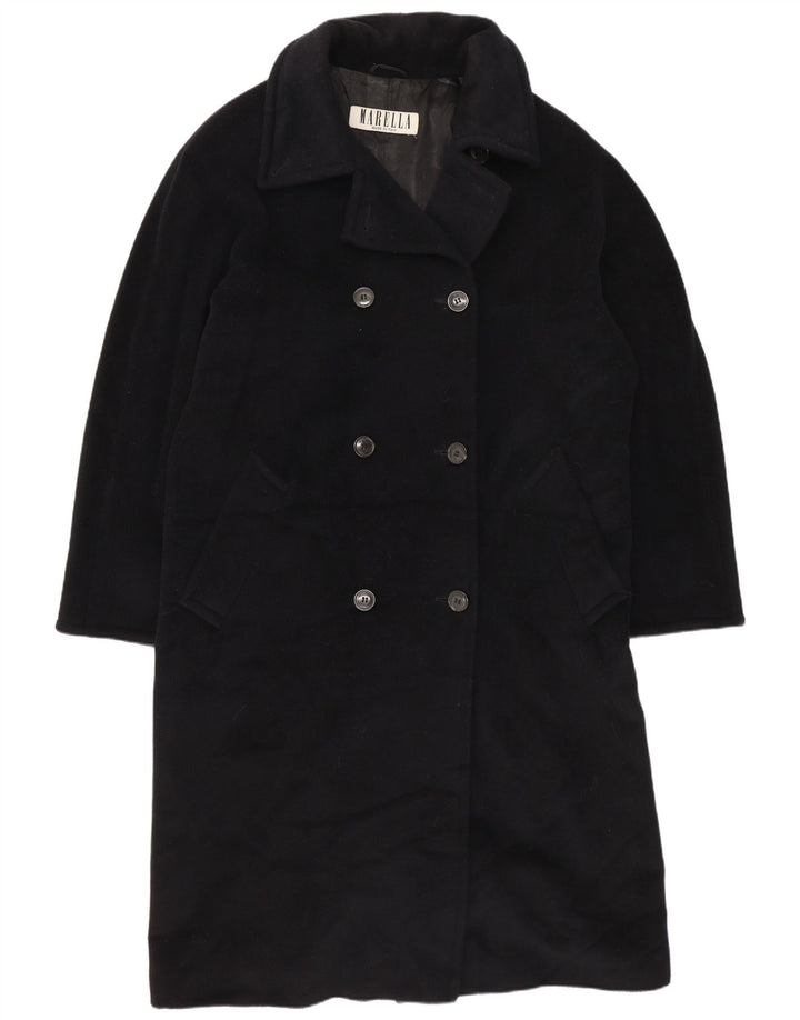 Marella Abrigo cruzado para mujer UK 40 Lana negra mediana