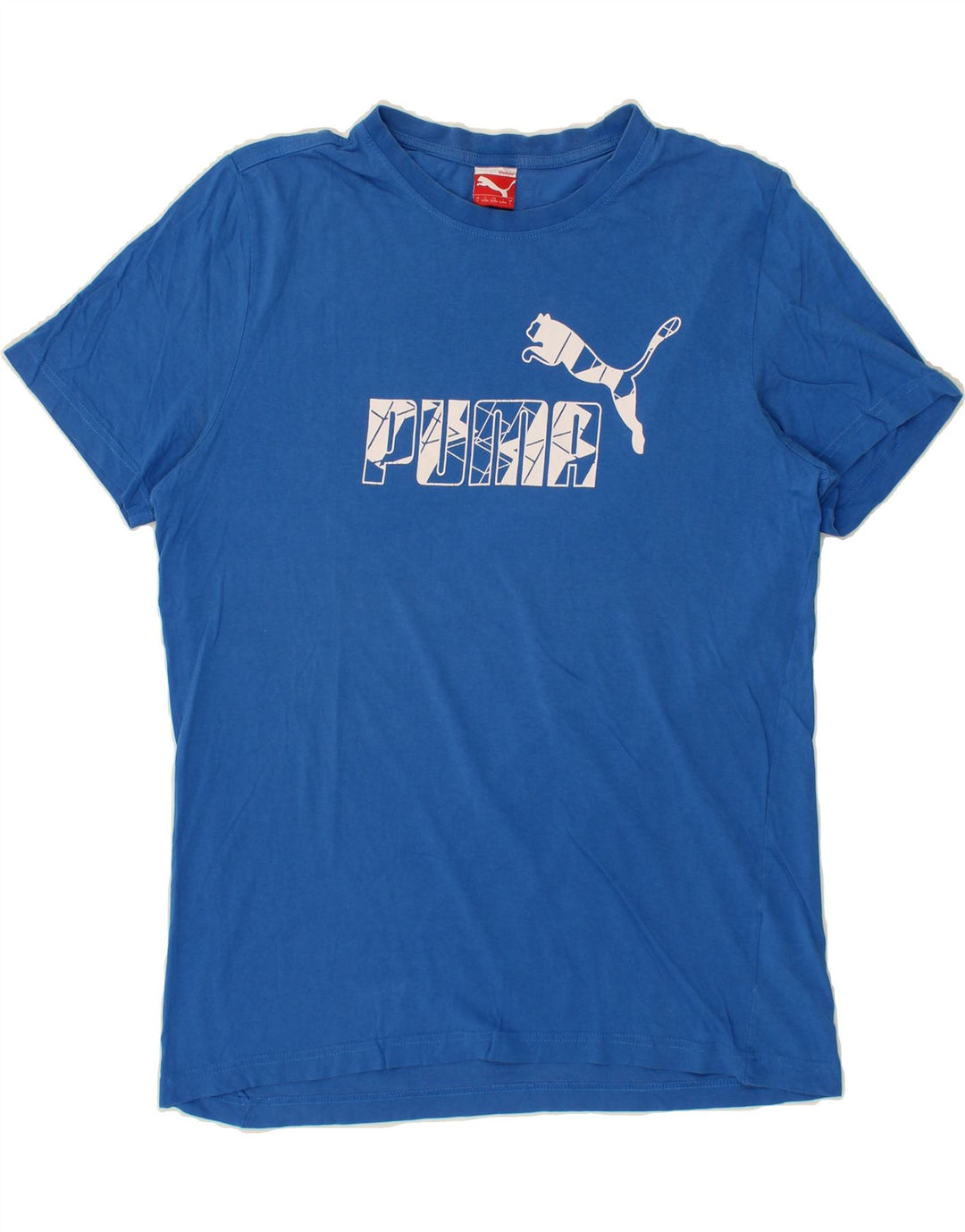 PUMA Mens Graphic T-Shirt Top Large Blue Cotton Vintage Puma and Second-Hand Puma from Messina Hembry 