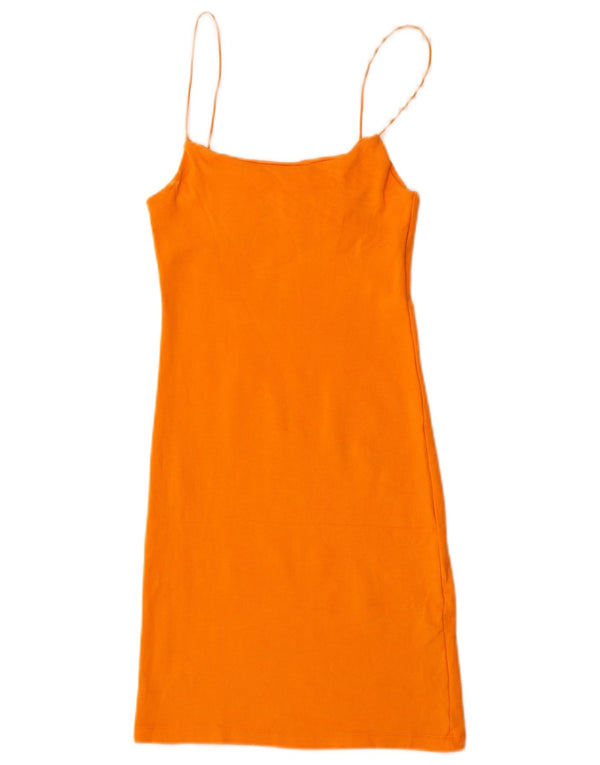 Zara Vestido lencero para mujer UK 42 Algodón naranja mediano