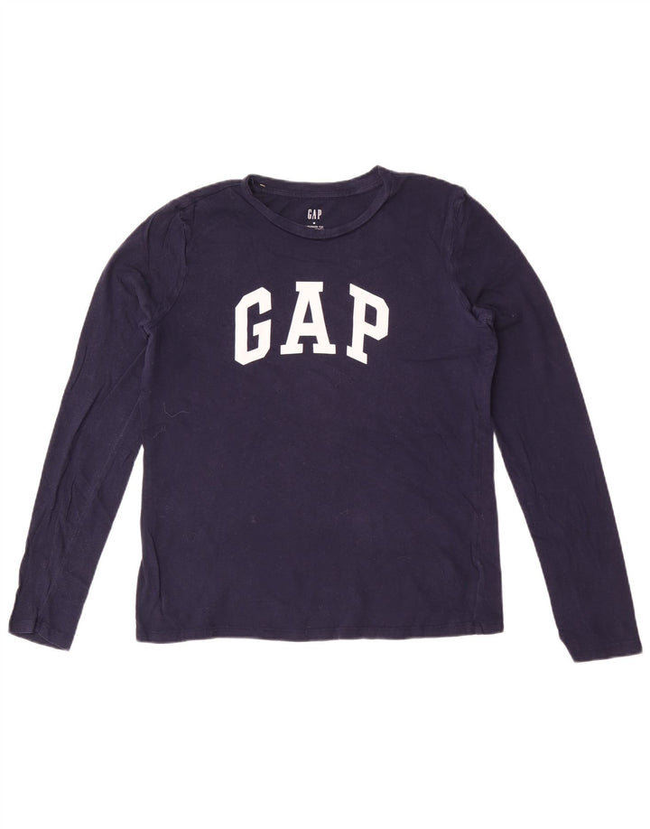 Gap Mujer Gráfico Top Manga Larga UK 44 Medio Azul Marino