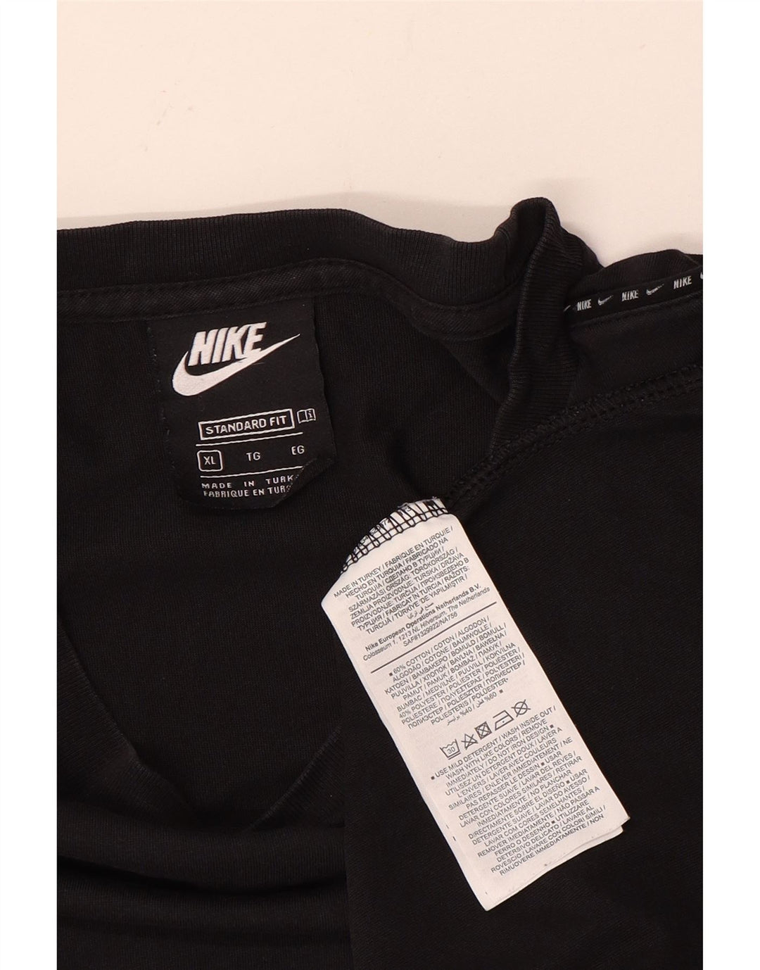 Camiseta Nike Hombre Top XL Algodón Negro