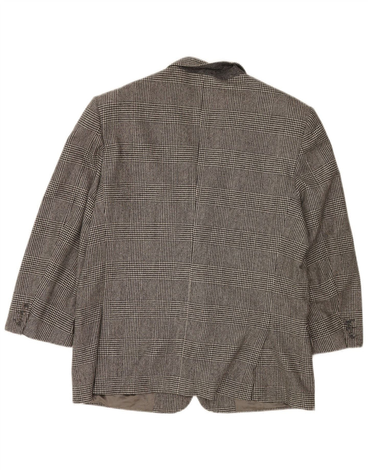 Valentino Chaqueta tipo blazer de 2 botones para hombre IT 54 2XL Gris pata de gallo