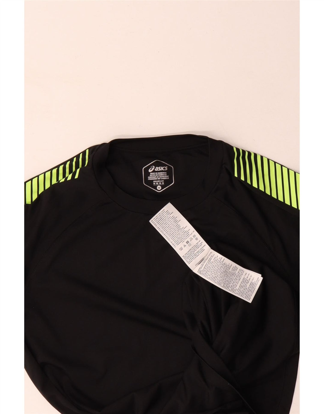 ASICS Camiseta para hombre Top Medium Black Colourblock Poliéster