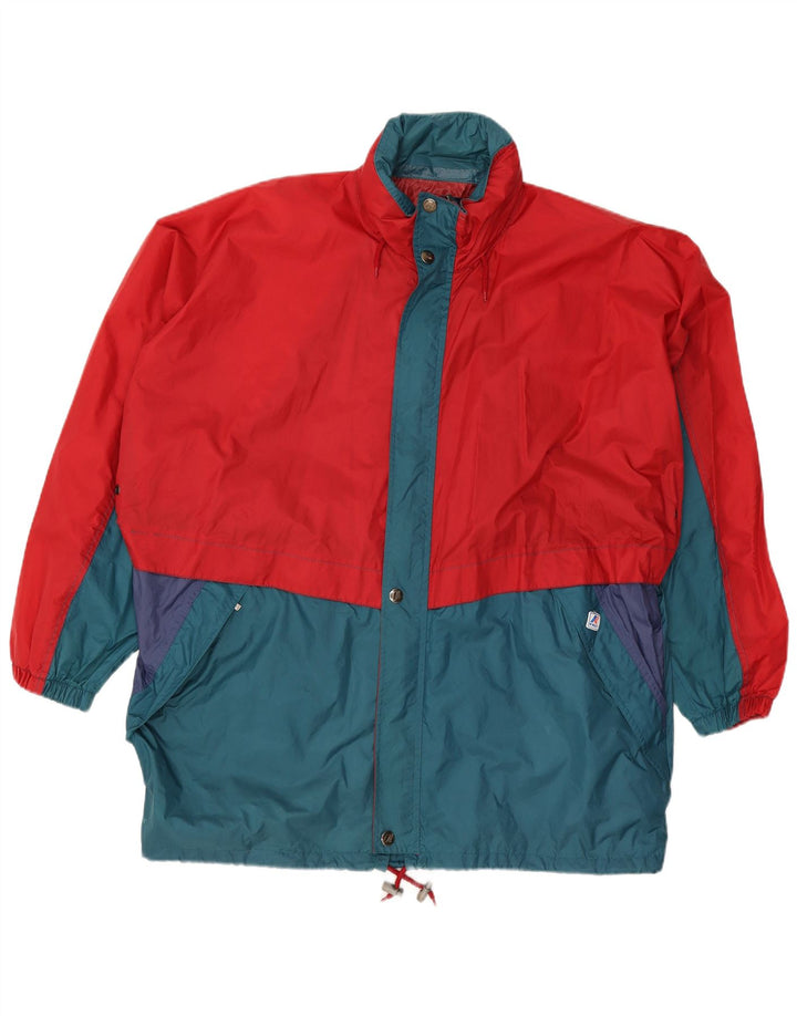K-WAY Chaqueta impermeable con capucha para hombre UK 42 XL Rojo Colorblock Poliamida