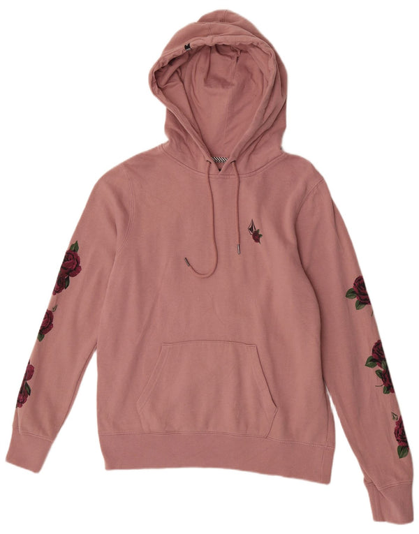 Volcom Sudadera con capucha para mujer UK 44 Algodón floral rosa medio