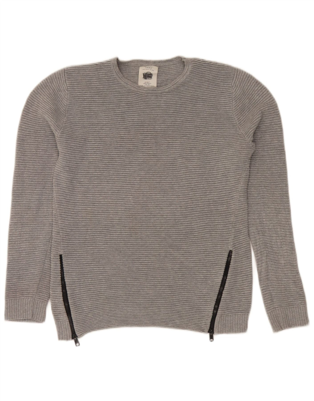 Zara Jersey con Cuello Redondo para Niños 11-12 Años Gris