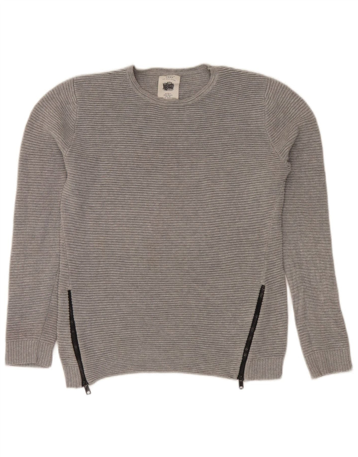 Zara Jersey con Cuello Redondo para Niños 11-12 Años Gris