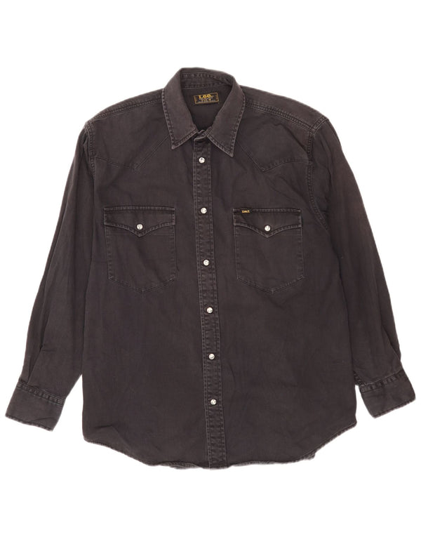 Lee Camisa Vaquera De Algodón Negro Mediano Hombre