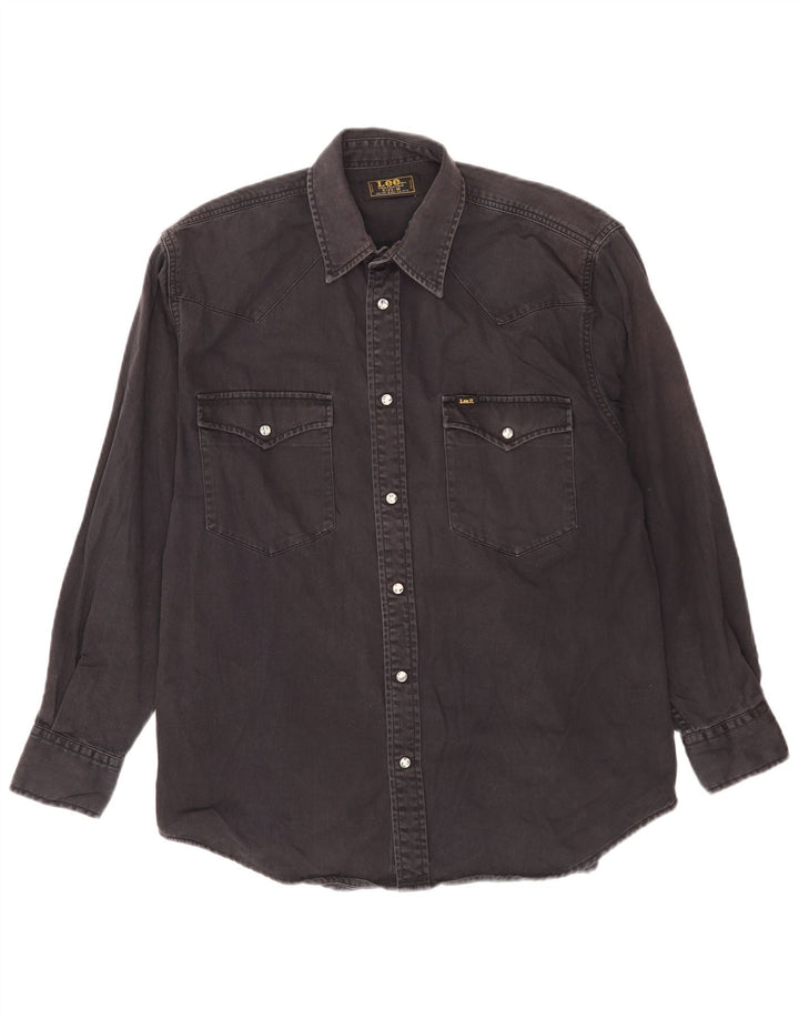 Lee Camisa Vaquera De Algodón Negro Mediano Hombre