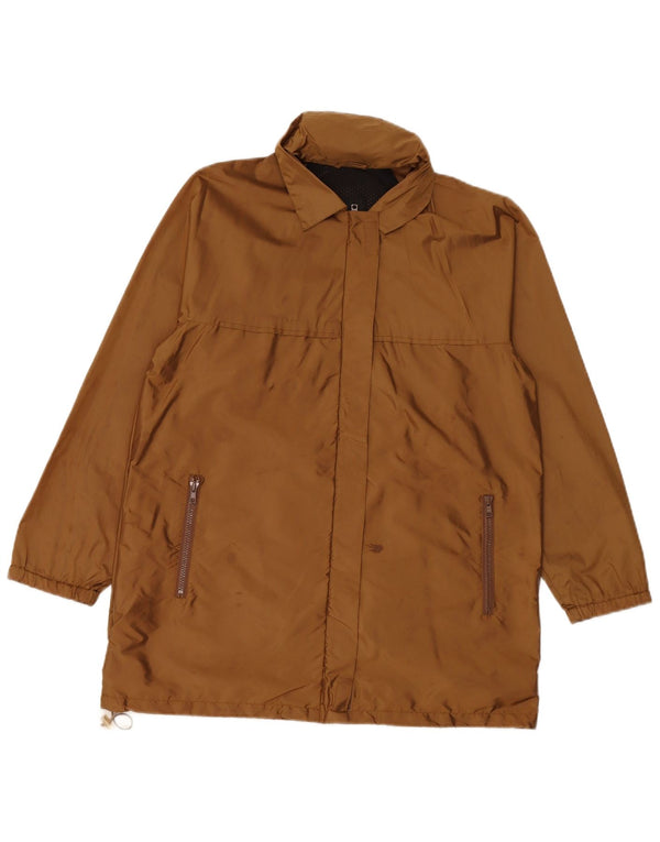 MAX MARA Chaqueta impermeable extragrande con capucha de fin de semana para mujer UK 8 Small Brown