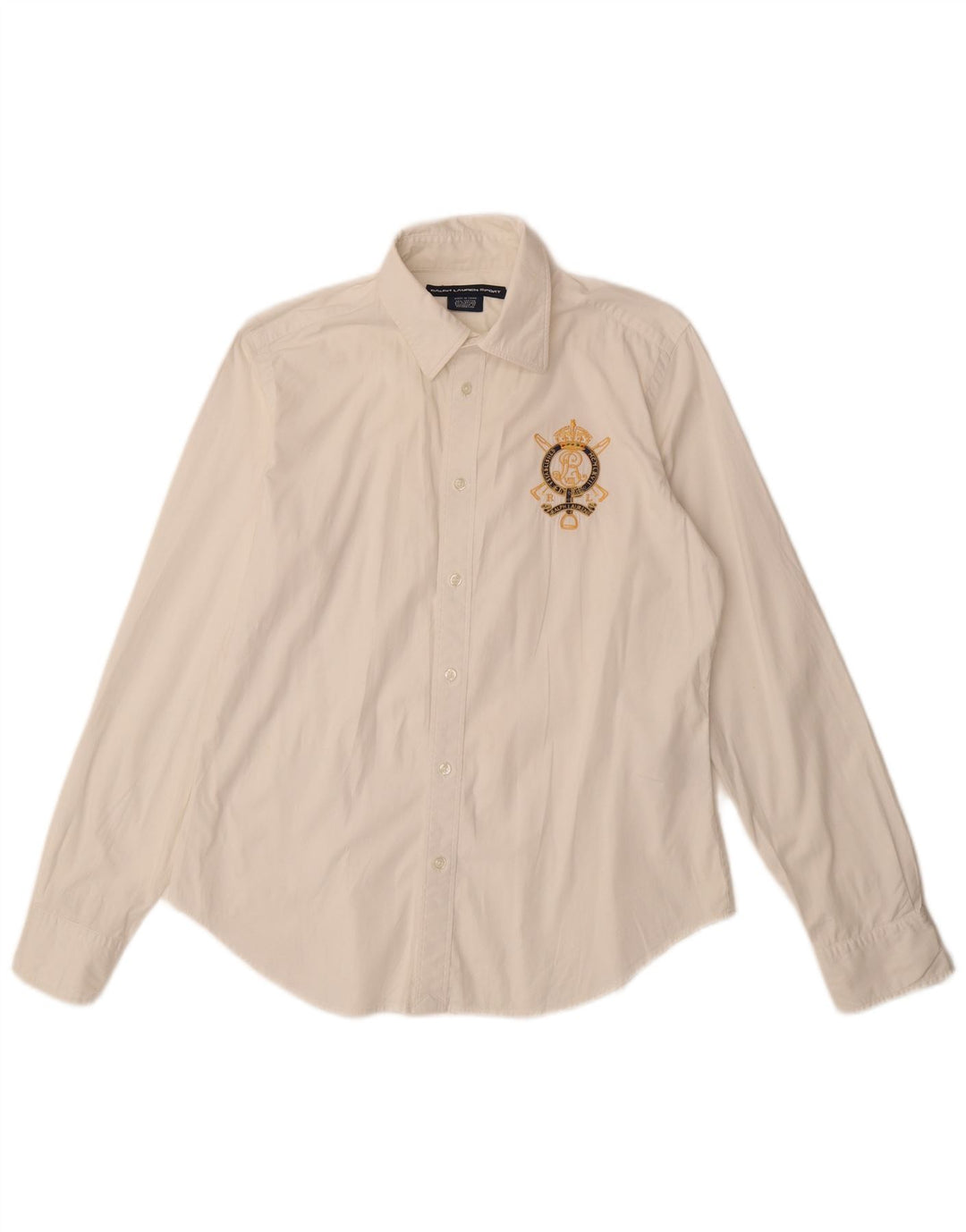 RALPH LAUREN Camisa para mujer US 12 Grande Algodón Blanco