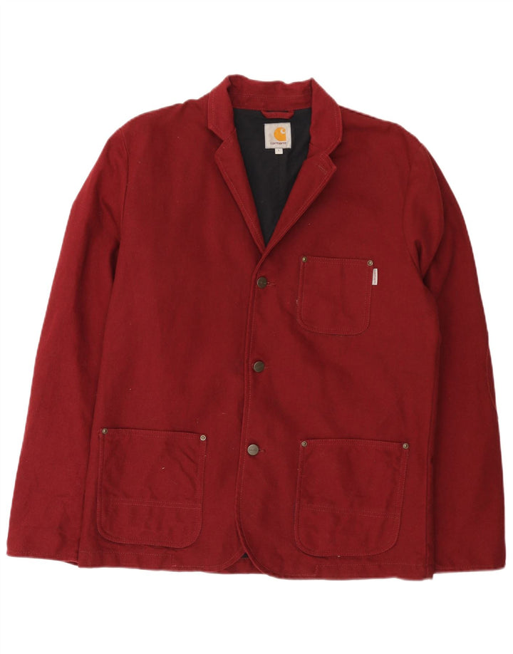Carhartt Chaqueta tipo blazer de 3 botones para hombre UK 40 Large Borgoña