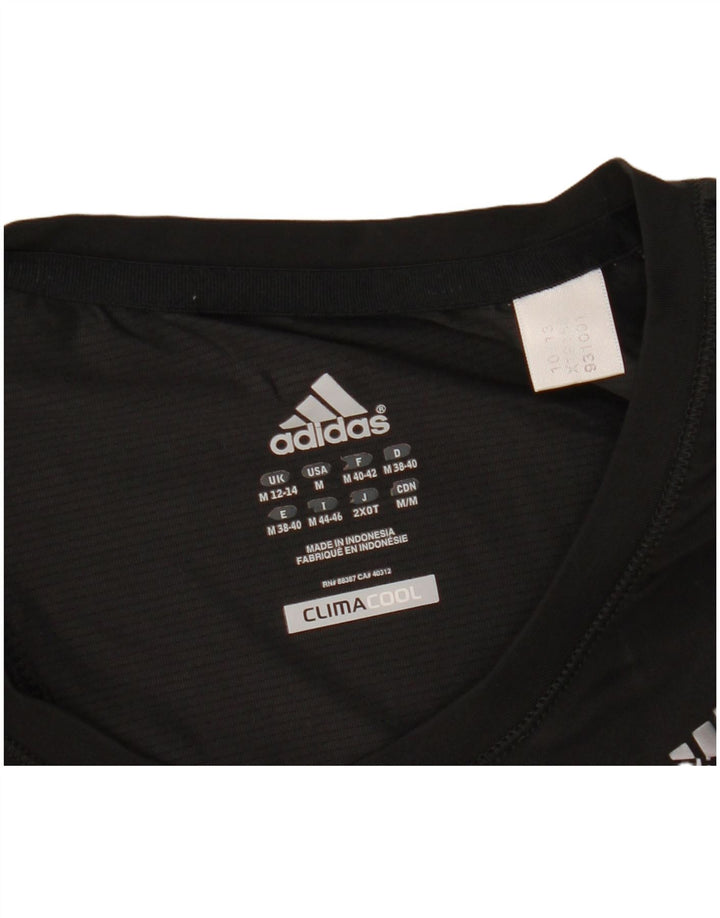 ADIDAS Mujer Climacool Camiseta Top UK 12/14 Mediano Negro