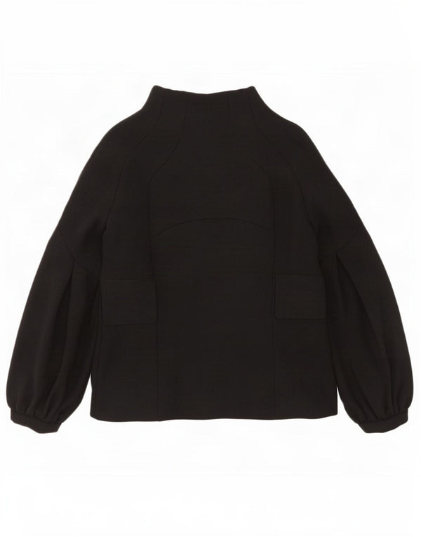 Zara Mujer Blazer Chaqueta UK 12 Mediana Lana Negra