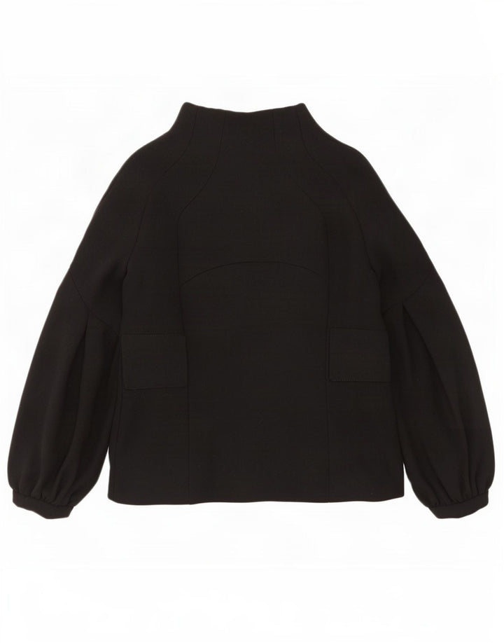 Zara Mujer Blazer Chaqueta UK 12 Mediana Lana Negra